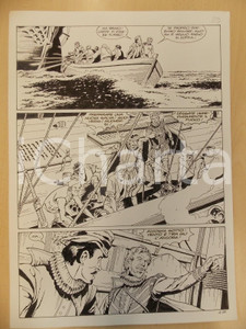 Opera d’arte autentica 1996 CRONONAUTI 5 Luciano BERNASCONI Marinai caricano cannoni Tavola originale 1