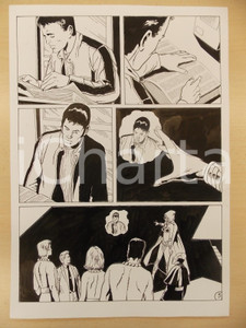 Opera d’arte autentica 2001 WAMPUS Luciano BERNASCONI Uomo consulta elenco telefonico Tavola originale 1