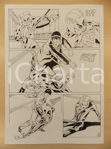 Opera d’arte autentica 2001 WAMPUS Luciano BERNASCONI Lotta tra alieno e uomo Tavola originale LUBE 1