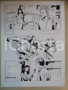 Opera d’arte autentica 2001 L AUTRE Luciano BERNASCONI Eroe alieno sconfigge nemici Tavola originale 1