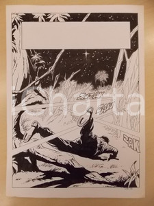 Opera d’arte autentica 1990 ca FUMETTO Luciano BERNASCONI Raggi laser nella giungla Tavola originale 1