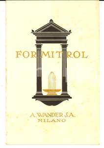 Materiale pubblicitario d’epoca 1950 ca MILANO Ditta WANDER Pastiglie FORMITROL Opuscolo pubblicitario 1