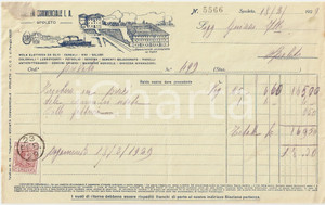 Documento originale, autentico 1929 SPOLETO SocietÃ  Commerciale I.A. Zucchero in pezzi SCIA Fattura 1