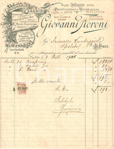 Documento originale, autentico 1925 SPOLETO Giovanni FIORONI Deposito polveri da caccia e mine Fattura 1