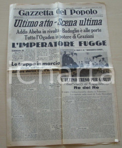Giornale, rivista storica 1936 Giornale GAZZETTA DEL POPOLO Conquista ADDIS ABEBA 1