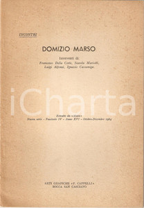 Oggetto da collezione cartaceo 1964 DOMIZIO MARSO Incontri Autografo Scevola MARIOTTI 1