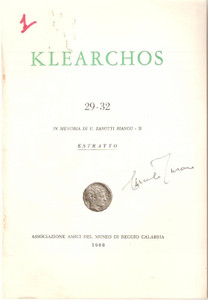Oggetto da collezione cartaceo 1966 Carmelo TURANO Carta archeologica REGGIO CALABRIA 1