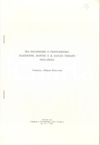 Oggetto da collezione cartaceo 1983 Marcella FORLIN PATRUCCO Sangue versato nell arena 1