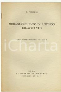 Oggetto da collezione cartaceo 1942 ROBERTO PARIBENI Medaglione eneo di Antinoo 1