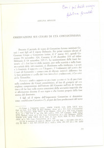 Libro, pubblicazione d epoca 1981 Adelina ARNALDI Osservazioni sui Cesari AUTOGRAFO 1