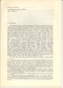 Oggetto da collezione cartaceo 1981 Giuseppe ZECCHINI La politica degli ANICII nel V secolo 1