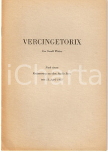 Oggetto da collezione cartaceo 1955 Gerold WALSER Trasmissione radio su VERCINGETORIX 1