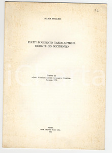 Oggetto da collezione cartaceo 1976 RAVENNA Maria BOLLINI Piatti argento tardoantichi 1