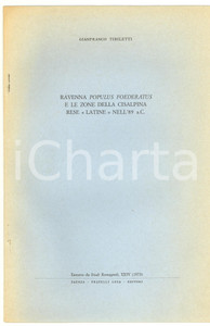 Libro, pubblicazione d epoca 1973 Gianfranco TIBILETTI Ravenna Populus foederatus 1
