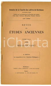 Libro, pubblicazione d epoca 1939 P. TREVES Composition de la troisiÃ¨me Philippique 1