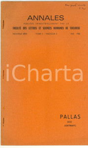 Libro, pubblicazione d epoca 1966 TOULOUSE Antonio GARZYA La tosata di MENANDRO Invio autografo 1