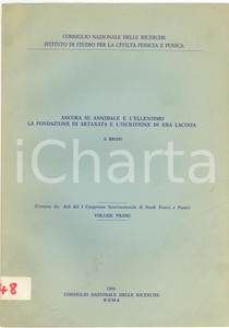 Libro, pubblicazione d epoca 1983 Giovanni BRIZZI La fondazione di ARTAXATA 1