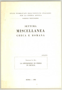 Libro, pubblicazione d epoca 1980 Vincenzo LA BUA La spedizione di Pirro in Sicilia 1