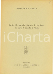 Oggetto da collezione cartaceo 1973 Marcella FORLIN PATRUCCO Salvien de Marseille 1