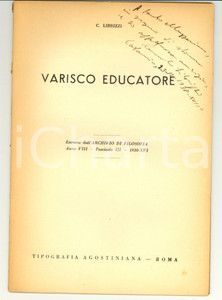 Libro, pubblicazione d epoca 1938 Carmelo LIBRIZZI Varisco educatore AUTOGRAFATO 1