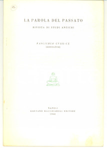 Libro, pubblicazione d epoca 1966 Domenico MUSTI Le fonti per la storia di VELIA 1