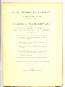 Libro, pubblicazione d epoca 1937 Salvatore RICCOBONO Il diritto romano in America 1