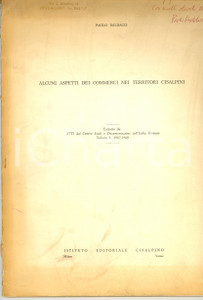 Libro, pubblicazione d epoca 1968 Paolo BALDACCI Commerci nei territori cisalpini 1