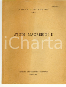 Libro, pubblicazione d epoca 1968 Giovanni GARBINI Note libiche Studi MAGREBINI II 1