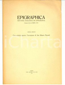 Libro, pubblicazione d epoca 1975 Angela DONATI L iscrizione di SAN MAURO PASCOLI 1