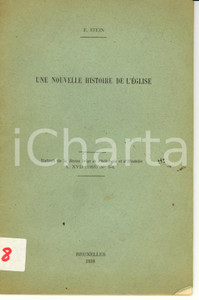 Libro, pubblicazione d epoca 1938 Ernst STEIN Une nouvelle histoire de l Eglise AUTOGRAPH 1