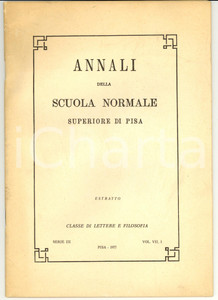 Libro, pubblicazione d epoca 1977 Mauro MOGGI Autori greci di Persika: il Carone di Lampsaco 1