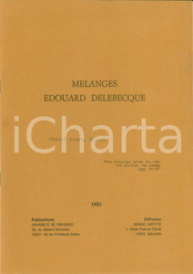 Libro, pubblicazione d epoca 1983 Oddone LONGO MÃ©langes Edouard DELEBECQUE Eranos UniversitÃ© PROVENCE 1
