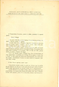 Libro, pubblicazione d epoca 1901 ACCADEMIA LINCEI In morte Giulio BIZZOZERO padre istologia Pubblicazione 2 1