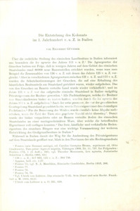 Libro, pubblicazione d epoca 1965 Rigobert GUNTHER Die Entstehung des Kolonats in ITALIEN estratto 1