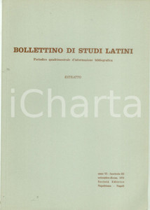 Libro, pubblicazione d epoca 1976 Carmelo SALEMME Lucano i simboli e altro Estratto Bollettino Studi Latini 1