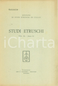 Libro, pubblicazione d epoca 1972 STUDI ETRUSCHI AttivitÃ  scientifica e bilancio Pubblicazione 1