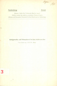 Libro, pubblicazione d epoca 1951 Andreas ALFOLDI Königsweihe und Männerbund bei den Achämeniden Estratto 1