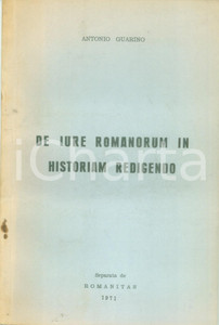 Libro, pubblicazione d epoca 1971 Antonio GUARINO De iure Romanorum in historiam redigendo Pubblicazione 1