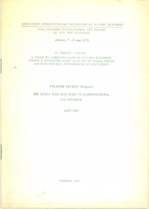 Libro, pubblicazione d epoca 1970 Velizar VELKOV Die Stadt und das Dorf in Sudosteuropa. Die Antique 1