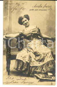 Cartolina originale da collezione 1906 OPERETTA Cantante Amelia SOAREZ nelle sue creazioni Cartolina FP VG 1