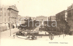 Cartolina originale da collezione 1920 ca ALESSANDRIA D EGITTO Carrozze in Consuls Square Cartolina FP NV 1