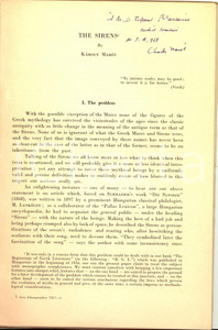 Libro, pubblicazione d epoca 1958 Karoly MAROT The Sirens Academia Scientiarum Hungaricae  Invio AUTOGRAFO 1