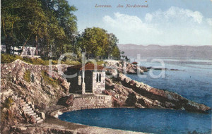 Cartolina originale da collezione 1911 LAURANA / LOVRAN CROAZIA Spiaggia a nord  Nordstrand Cartolina FP NV 1