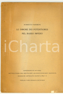 Libro, pubblicazione d epoca 1940 Roberto PARIBENI Le dimore dei potentiores nel Basso Medioevo 1