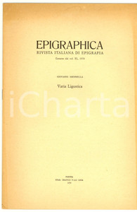 Libro, pubblicazione d epoca 1979 Giovanni MENNELLA Un epigrafe da Cassano SPINOLA 1