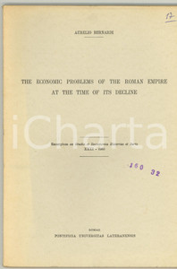 Libro, pubblicazione d epoca 1965 Aurelio BERNARDI Economic problems of Roman Empire 1