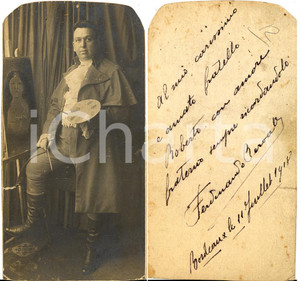 Autografo originale 1918 BORDEAUX F Ferdinando BEROALDI nel suo atelier di pittore Foto 1