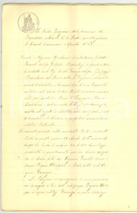 Documento originale, autentico 1866 RIOLO / VIGADORE LODI Confini proprietà TROVATI e TARENZI  Manoscritto 1
