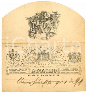 Materiale pubblicitario d’epoca 1910 VERBANIA PALLANZA Busta farmacia A. MAGLIO RARA 1