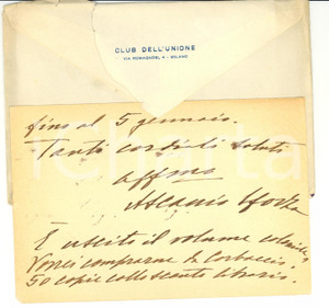 Autografo originale 1924 MILANO CLUB DELL UNIONE Autografo Ascanio SFORZA 1